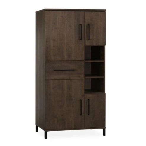 Elowen Wandkast hoog 4-deurs Donkerbruin 94cm