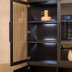 Valente Vitrinekast Zwart 120cm