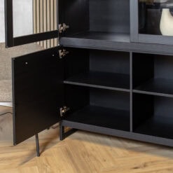 Valente Vitrinekast Zwart 120cm