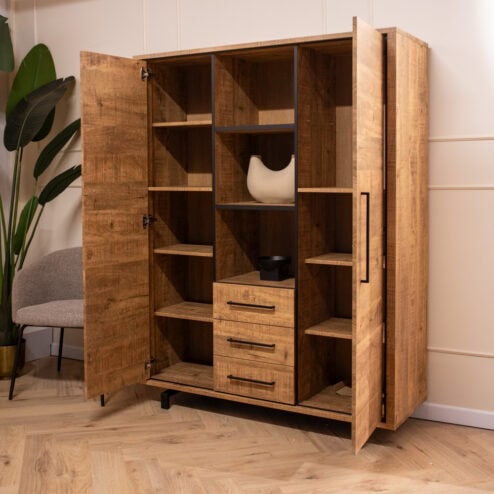 Thornbay Vakkenkast 3 deuren Hout 120cm