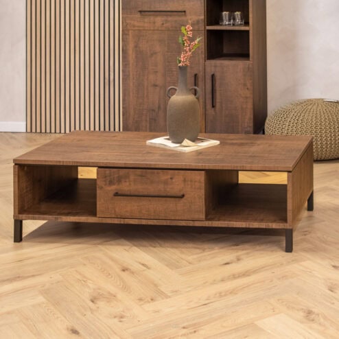 Elowen Salontafel 1 lade Donkerbruin 135cm