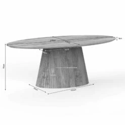 Livia Eettafel Ovaal Taupe 210cm