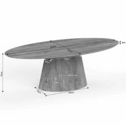 Livia Eettafel Ovaal Taupe 240cm