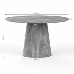 Livia Eettafel Rond Taupe 130cm