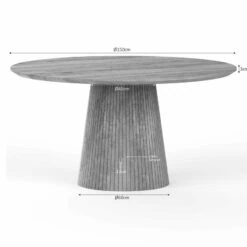 Livia Eettafel Rond Taupe 150cm