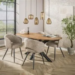 Nona 5-lichts Hanglamp Bruin glas