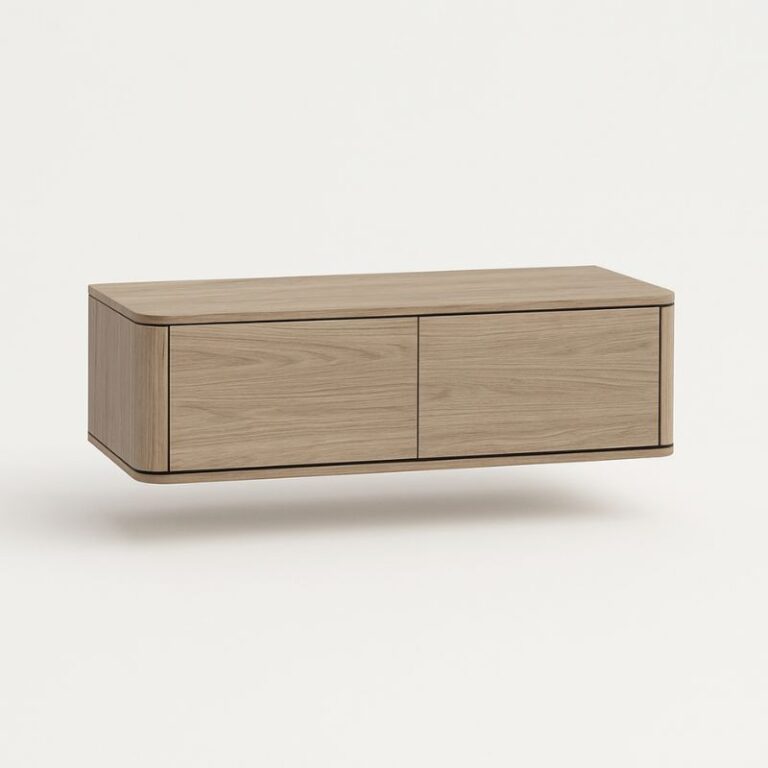 Nuvoro Zwevend Tv meubel 2-deurs Misty oak 124cm