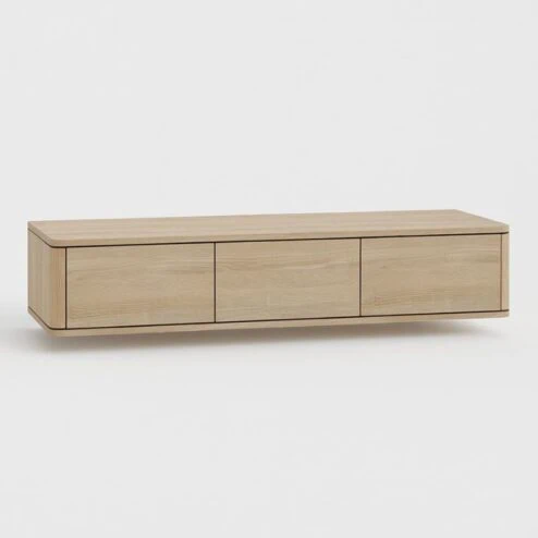 Nuvoro Zwevend Tv meubel 3-deurs Misty oak 180cm