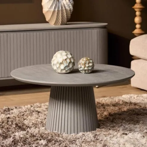 Livia Salontafel Rond Taupe 80cm