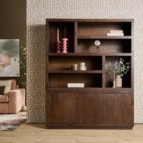 Vakkenkast Dortmund XL Walnoot 160cm