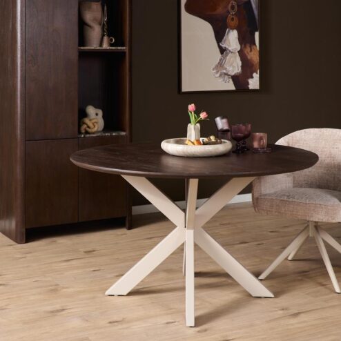 Alternative view of Eettafel Martin rond Walnoot Zand poot 150cm