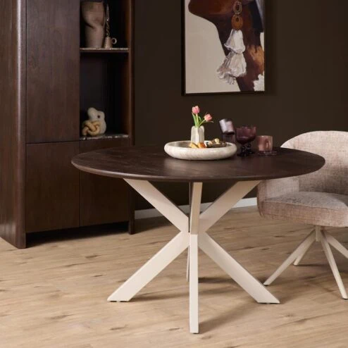 Alternative view of Eettafel Martin rond Walnoot Zand poot 150cm