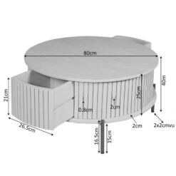 Salontafel Martin Bruin 80cm Rond