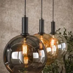 Tessio 3-lichts Hanglamp Multikleur glas