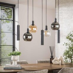 Tessio 7-lichts Hanglamp Multikleur glas