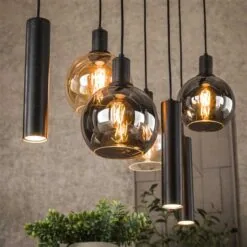 Tessio 7-lichts Hanglamp Multikleur glas