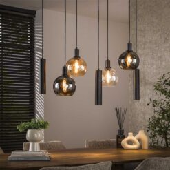 Tessio 7-lichts Hanglamp Multikleur glas