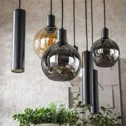 Tessio 7-lichts Hanglamp Multikleur glas