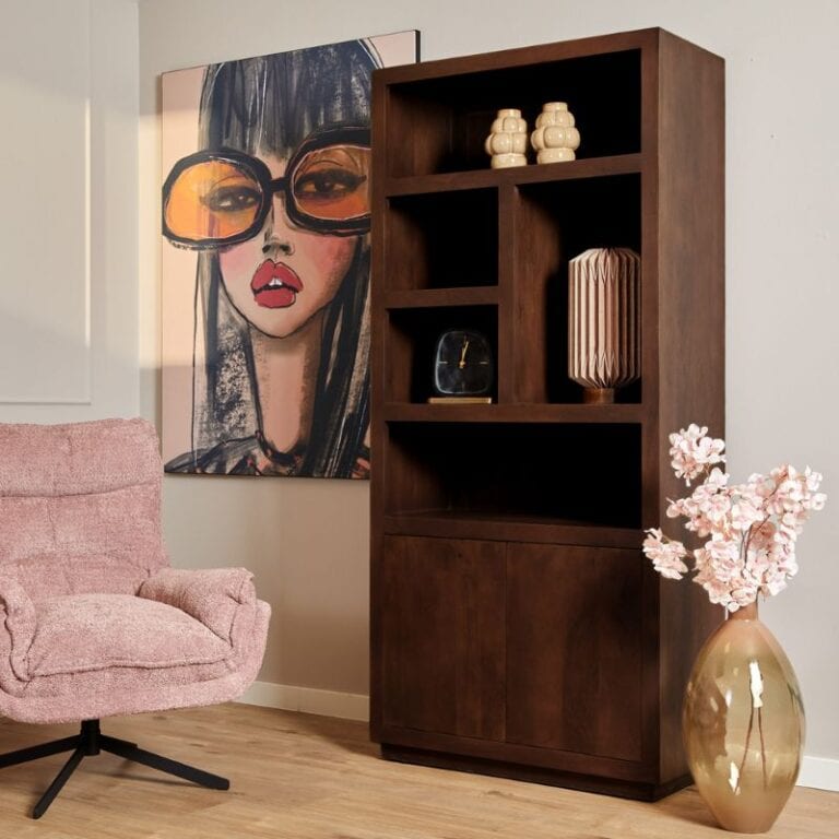 Vakkenkast Dortmund Walnoot 90cm