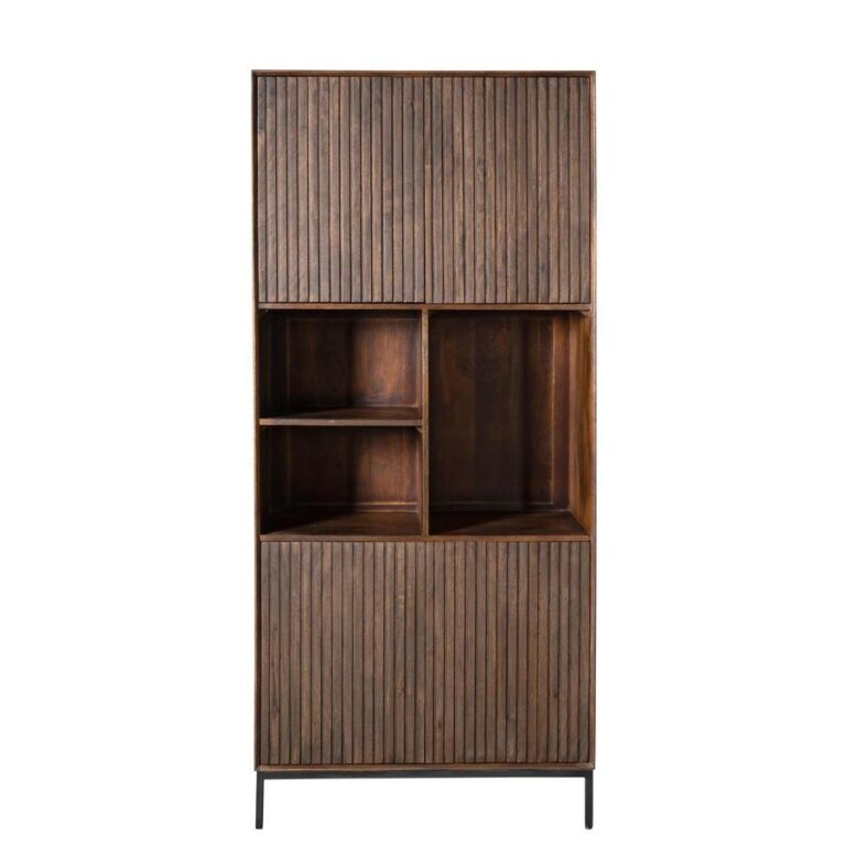 Vdd Boekenkast - Open Vakkenkast - Wandkast - 130 Cm Hoog   Walnoot Bruin Vintage Kleur 700371238