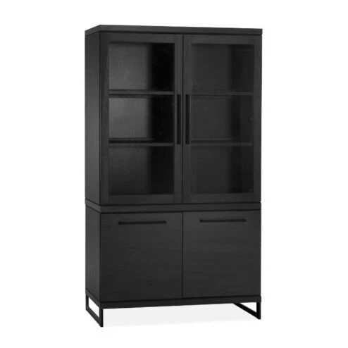 Valente Vitrinekast Zwart 120cm