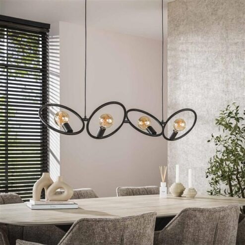 Finn 4-lichts Hanglamp Artic zwart