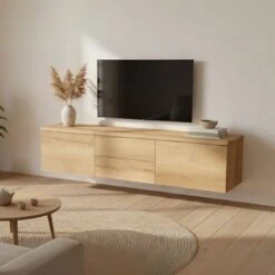 Halmsford Zwevend Tv meubel hoog Natur