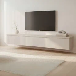 Halmsford Zwevend Tv meubel laag ivory