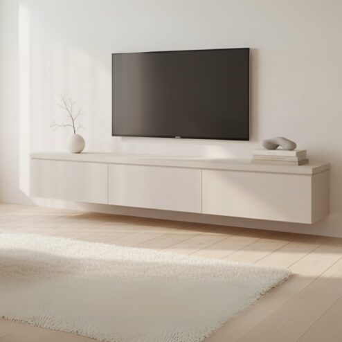 Halmsford Zwevend Tv meubel laag Ivory - Zelf samenstellen
