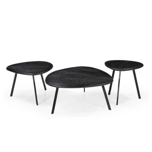 James Salontafel set van 3 Zwart