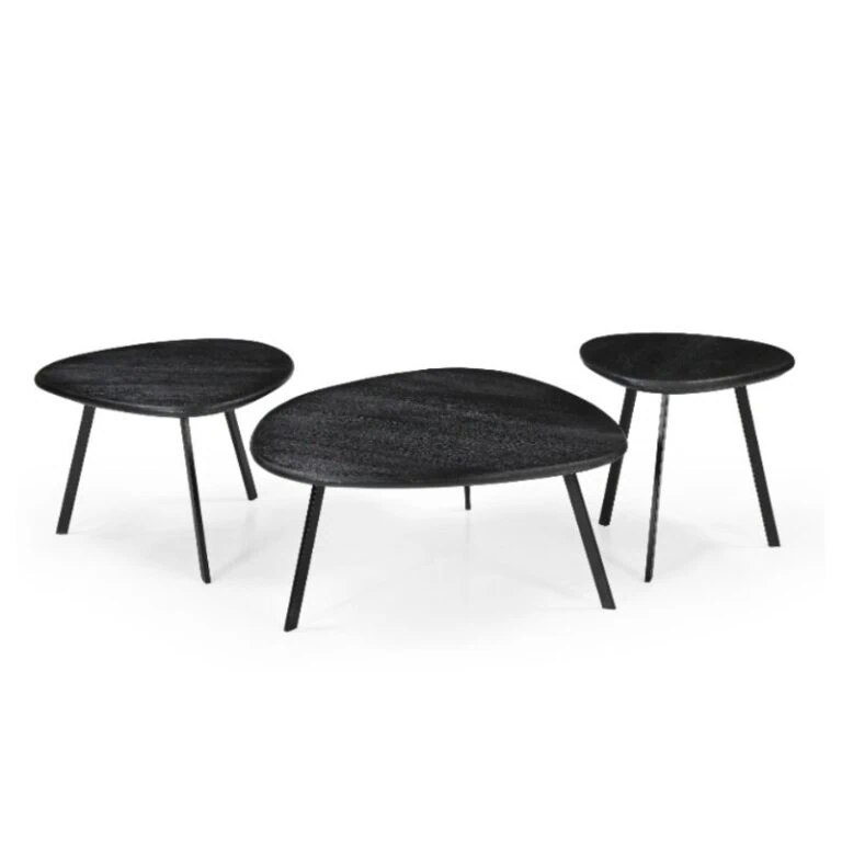 James Salontafel set van 3 Zwart