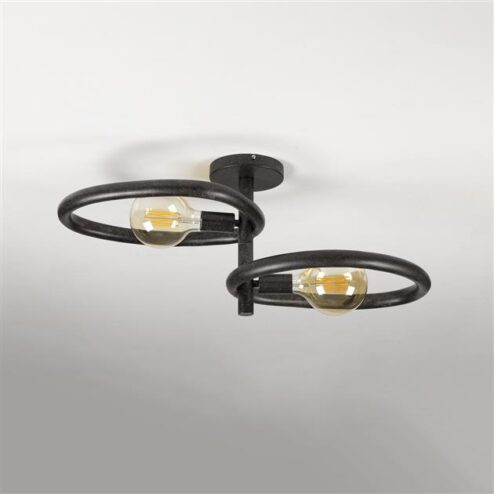 Jane 2-lichts Plafondlamp Artic zwart