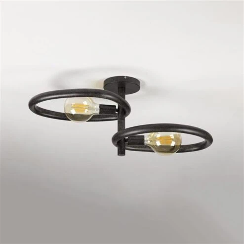 Jane 2-lichts Plafondlamp Artic zwart