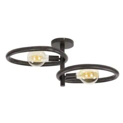 Jane 2-lichts Plafondlamp Artic zwart