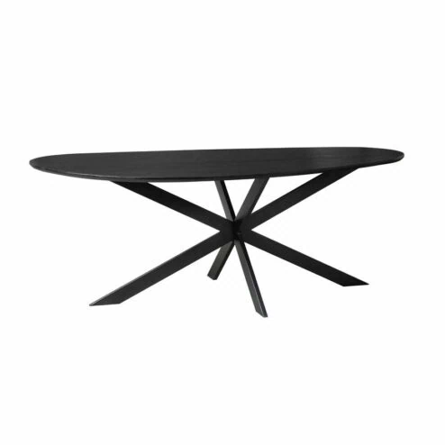 Shane Eettafel Organisch Zwart Eikenhout 180cm