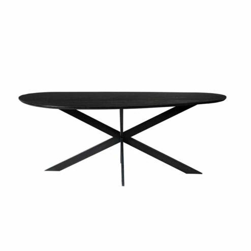 Shane Eettafel Organisch Zwart Eikenhout 210cm
