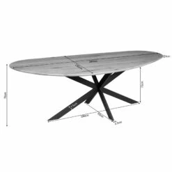 Shane Eettafel Organisch Zwart Eikenhout 280cm