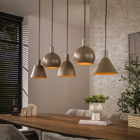 Vinci 5-lichts Hanglamp Beige