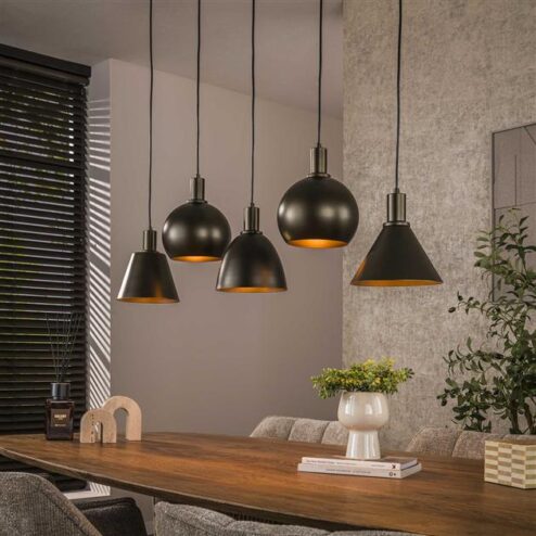 Vinci 5-lichts Hanglamp Sienna bruin