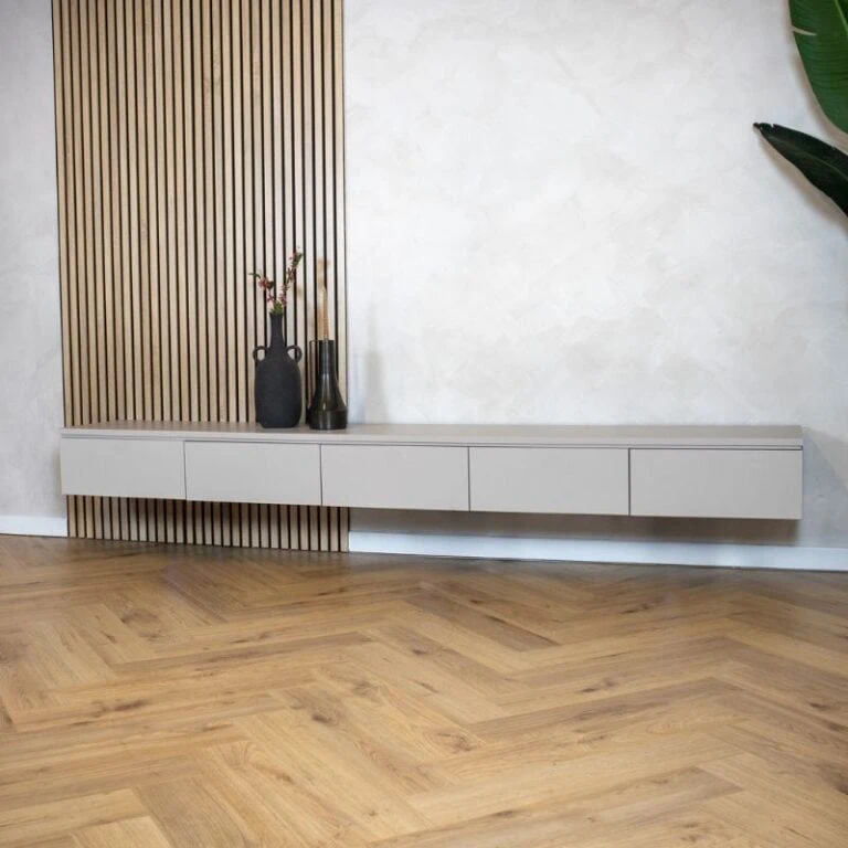 Halmsford Zwevend Tv meubel laag Ivory - Zelf samenstellen