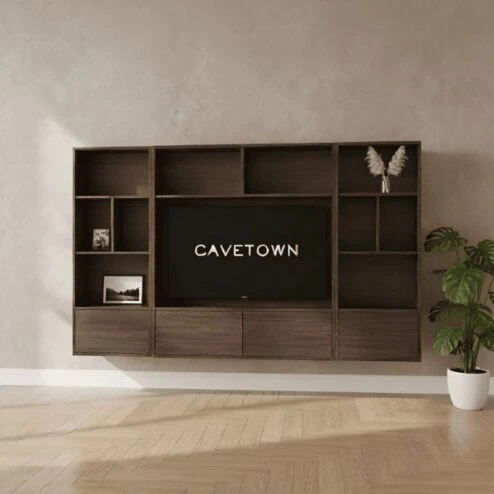 Watford Medium zwevende Cinewall compleet Dark almond