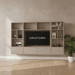 Watford Medium zwevende Cinewall compleet misty oak