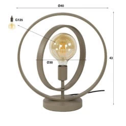 Bellamy 1-lichts Tafellamp Beige Bellamy 1-lichts Tafellamp Beige