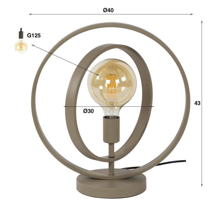 Bellamy 1-lichts Tafellamp Beige Bellamy 1-lichts Tafellamp Beige