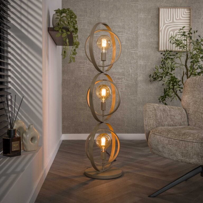Bellamy 3-lichts Vloerlamp Beige