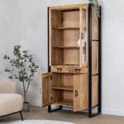 Britt Vitrinekast 1-deur naturel 90cm