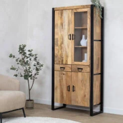 Britt Vitrinekast 1-deur naturel 90cm