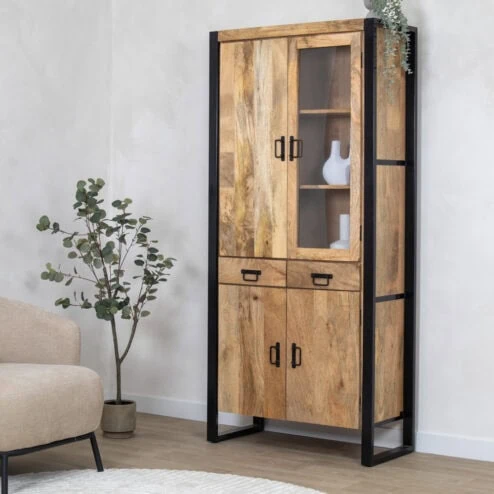 Britt Vitrinekast 1-deur naturel 90cm