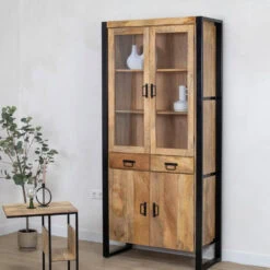 Britt Vitrinekast naturel 90cm