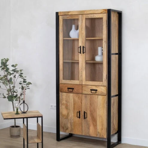 Britt Vitrinekast naturel 90cm